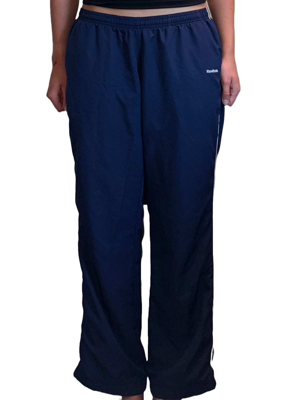 Vintage Y2K Reebok Tracksuit Navy Low Rise Joggers Size M